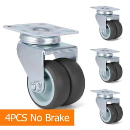 4pcs KAK Swivel Mute Wheel Caster Replacement 2 Inches 60KG Soft Rubber Safe Roller Furniture Wheels for Trolley Dining Table