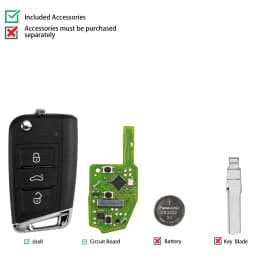Xhorse VVDI XSDM04EN Smart Remote Key MQB Type Filp 3 Buttons English Version