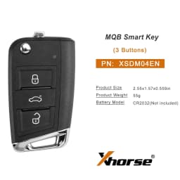 Xhorse VVDI XSDM04EN Smart Remote Key MQB Type Filp 3 Buttons English Version