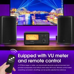 Nobsound VU102 2(1)-IN-1(2)-OUT Audio Selector Speaker Splitter Amplifier Switcher VU Meter with Remote Control