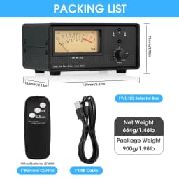 Nobsound VU102 2(1)-IN-1(2)-OUT Audio Selector Speaker Splitter Amplifier Switcher VU Meter with Remote Control