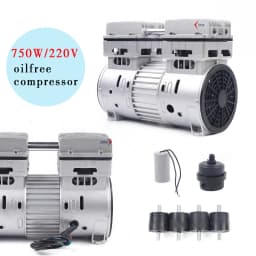 1400RPM 220V 125L/min 8 Bar Silent Compressed Air Compressor Head Oil Free Air Compressor Unit