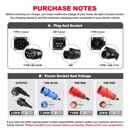 Kolanky Portable EV Charger Type2 32A 7.2KW EVSE Wi-Fi APP Control Adjustable Current Smart Timing Charging  for Electric Car 5M