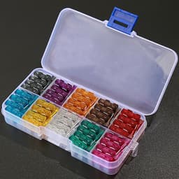 100/50Pcs Profile Small Size Blade Type Car Fuse Assortment Set Auto Car Truck 2.5/3/5/7.5/10/15/20/25/30/35A Fuse with Box Clip