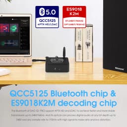 Nobsound HiFi Bluetooth 5.0 Audio Adapter Optical to RCA Analog Converter Home/Car/Desktop Stereo Audio Receiver 24Bit/192KHz