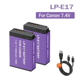 PALO LP E17 LP-E17 Battery with Type-C Input for Canon SL2 SL3 RP 200 250D M3 M5 M6 750D 760D T6i T6s 800D 8000D 77D Kiss X8i