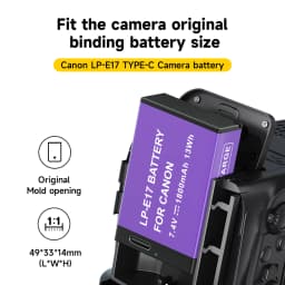 PALO LP E17 LP-E17 Battery with Type-C Input for Canon SL2 SL3 RP 200 250D M3 M5 M6 750D 760D T6i T6s 800D 8000D 77D Kiss X8i