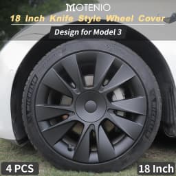 4PCS Hubcaps 18 inches Full Coverage Knife Wheel Cover Design for Tesla Model 3(2017-2023) Wheel Hubcap Replacement Accessories