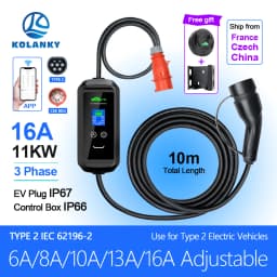 Kolanky 6/8/10/13/16A 11KW Eletric Vehicle Charger Timer Type 2 Smart TuyaAPP Wifi Control Set Charging Time PHEV Hybrid Car 10M