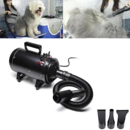 2800W Pet Hair Dryer, 2 Temperature 35°C and 65 °C, 50m/s-100m/s Stepless Speed, 2.3m Telescopic Hose, 4 Nozzles
