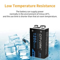 CITYORK 9V Li-ion battery 6F22 9V 1200mAh USB Rechargeable Batteries For Metal Detector Model Microphone Toy Multimeter