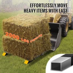 SucceBuy 43"/60" Clamp on Pallet Forks 2000/4000 lbs Tractor Bucket Forks Heavy Pallet Forks for Tractor Attachment Skid Steer
