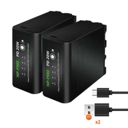 10800mAh NP-F980 NP F990 NP F980 F970 F960 Battery for Sony F960 F570 F750 F770 MC1500C PLM-100 CCD-TRV35 MVC-FD91 + USB Cable