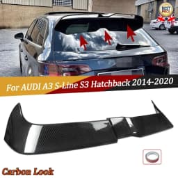 For Audi A3 Sline/S3 Hatchback Spoiler Oettinger Style 2014 - 2020 Carbon Fiber Look Rear Trunk Roof Lip Spoiler Rear Bumper