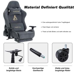Andyou Gaming Chair, Computer Chair with Footrest, Headrest, Lumbar Support, Height Adjustable Ergonomic PC Chair