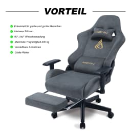 Andyou Gaming Chair, Computer Chair with Footrest, Headrest, Lumbar Support, Height Adjustable Ergonomic PC Chair