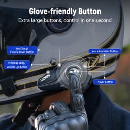 Lexin G1 Motorcycle Bluetooth Headsets for Helmet, Voice Assistance, Music, IP67 Waterproof, High Definition Speakers
