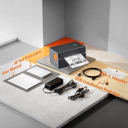SucceBuy Thermal Label Printer Portable 203/300DPI for 4x6 Mailing Packages Printing w/ Bluetooth & Automatic Label Recognition