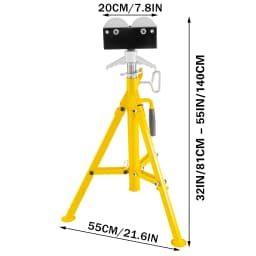 SucceBuy 0.5-12 inch Pipe Stand Adjustable Height 32"-55" Pipe 2500Lb Capacity Stands Portable Folding Pipe Stand w/ Roller