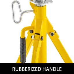 SucceBuy 0.5-12 inch Pipe Stand Adjustable Height 32"-55" Pipe 2500Lb Capacity Stands Portable Folding Pipe Stand w/ Roller