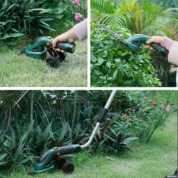 7.2V Electric Hedge Brush Trimmer Telescopic Handle Cordless 2-in-1 Grass Shear + Hedge Trimmer w/Extension Pole
