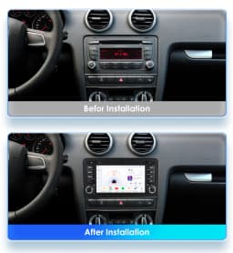 2Din Android 12 CarPlayAI Voice Carplay Android Auto Radio For Audi A3 8P 2003-2011 S3 RS3 Car Multimedia GPS 4G autoradio