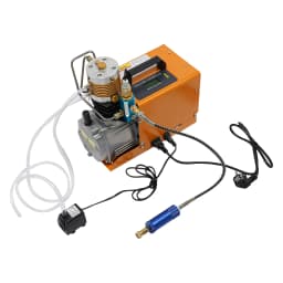 1800W 220V Portable Electric High Pressure Air Pump 0-30MPa, Water+Air Cooling Asynchronous Motor Inflator with Water-Oil Separator for Garage Workshop