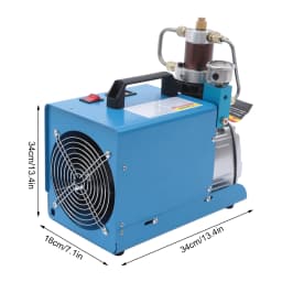 1800W 220V Portable Electric High Pressure Air Pump 0-30MPa, Water+Air Cooling Asynchronous Motor Inflator with Water-Oil Separator for Garage Workshop