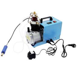 1800W 220V Portable Electric High Pressure Air Pump 0-30MPa, Water+Air Cooling Asynchronous Motor Inflator with Water-Oil Separator for Garage Workshop