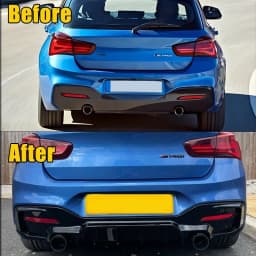 For BMW F20 F21 M135i M140i 2015-19 Performance Style Car Rear Bumper Lip Diffuser Spoiler Splitters Carbon Fiber Look Facelift