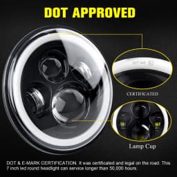 CO LIGHT 7" Led Car Motorcycle Headlight H4 Moto Halo Angle Eyes Headlamp 12V 24V For Lada Niva Urban OffRoad 4x4 suzuki samurai