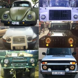 CO LIGHT 7" Led Car Motorcycle Headlight H4 Moto Halo Angle Eyes Headlamp 12V 24V For Lada Niva Urban OffRoad 4x4 suzuki samurai