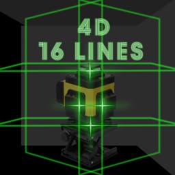 4D 16 Lines Laser Level Tool Vertical Horizontal Lines Multifunctional 3° Self-leveling With Li-ion battery Green Laser Levels