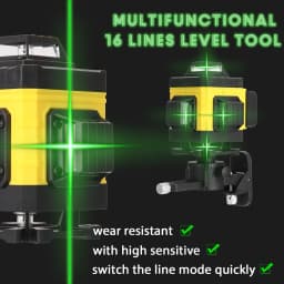 4D 16 Lines Laser Level Tool Vertical Horizontal Lines Multifunctional 3° Self-leveling With Li-ion battery Green Laser Levels