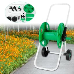 Moving Assistant Water Pipe Frame Watering Flower Winding Lightweight Hose Reel Shaft Tray for Gardens and Farms
