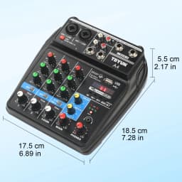 TEYUN A4 4 Channel Mini Audio Mixer Effect 48V Bluetooth-function Portable Mixing TableUSB Play Music Home Record Sound Console