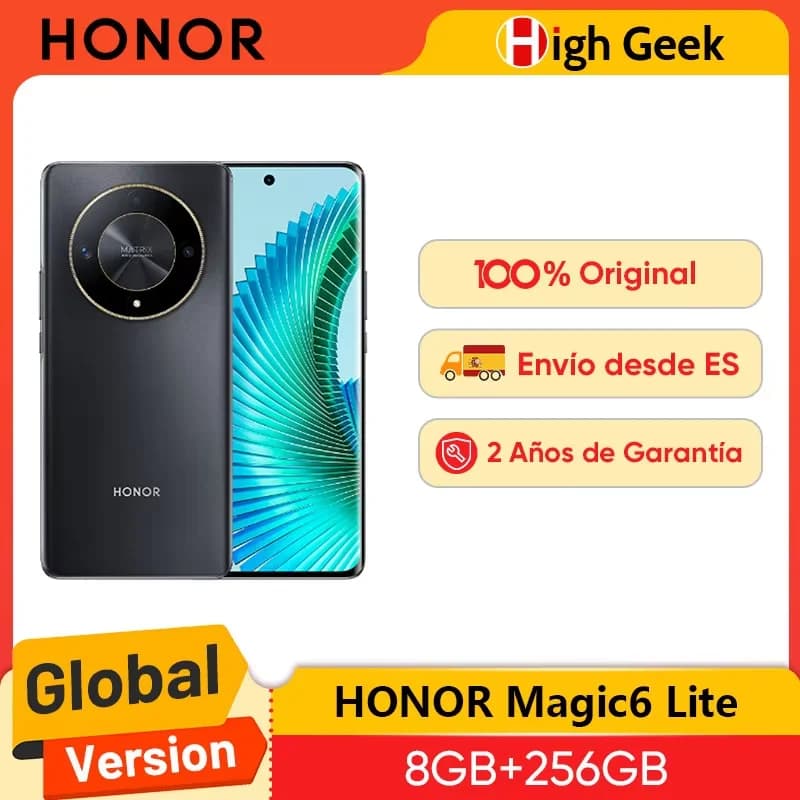 Global Version HONOR Magic6 Lite 5G 108MP Main Camera Snapdragon 6 Gen 1 5300mAh Ultra-Bounce Anti-Drop HONOR Magic 6 Lite