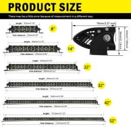 CO LIGHT 8"-52" Dual Row Led Light Bar Spot Flood Led Work Light 6D Led Bar 4x4 Truck ATV Car Roof Offroad Driving Light 12V 24V