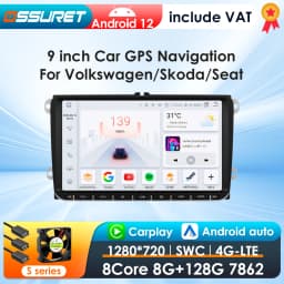 9" 2Din Android12 Car Radio For Volkswagen VW Passat B6 B7 T5 Tiguan Touran GOLF POLO Car Multimedia GPS 4G Carplay Autoradio