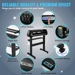 SucceBuy 28/34 Inch Vinyl Cutter Plotter Labels Printer Cutting Machine LCD Display Bluetooth SignMaster Software Kit Bundle