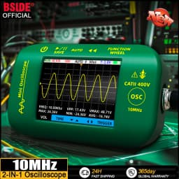 BSIDE OT2 Digital Portable Oscilloscope 10MHz 48MSa/s Sampling Rate Electronic Repair Tool Handheld Oscilloscope Pattern Tester