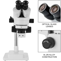 SucceBuy 3.5X-90X Trinocular Stereo Digital Microscope 360° Swiveling Simul-Focal Support Camera Connect Lab Optical Instruments