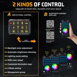 COLIGHT 12V 24V 12 Gang 8 Gangs Universal Led Switch Panel APP Control Adjustable RGB Colors Brightness Multifunction for Car