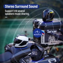 Lexin Bassbucket Portable Speaker Bluetooth with Motorcycle Helmet Concept Design, Multiple Devices Music Sharing Powerful Audio