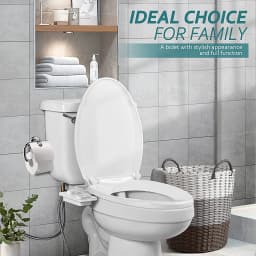 Samodra Toilet Bidet Shower Ultra-thin Bidet Toilet Seat Attachment Non-electric Bidet sprayer Dual Nozzles Frontal & Rear Wash