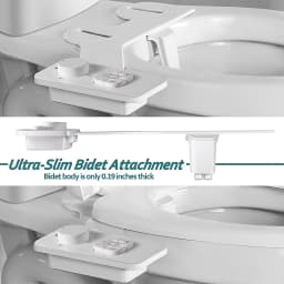 Samodra Toilet Bidet Shower Ultra-thin Bidet Toilet Seat Attachment Non-electric Bidet sprayer Dual Nozzles Frontal & Rear Wash