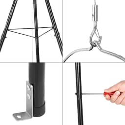 Hungarian Goulash Kettle, 10 Litres, Enamelled,151cm Telescopic Tripod Frame,Chain Height Adjustment, Soup Pot with Lid, Goulash