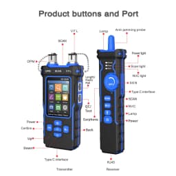 NOYAFA NF-8508 Cable Tracker LAN Optical Power Meter Tester LCD Display Measure Length Wiremap Network Cable Tester