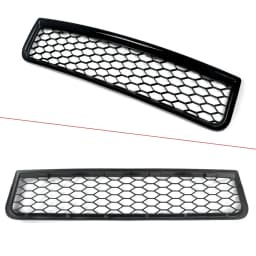 For Audi A4 B6 2002-05 Black RS Style Front Upper Lower Grill+Fog Light Grille A4B6 Honeycomb Mesh Middle Lower Net