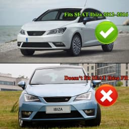 FOR 2012-2016 SEAT IBIZA FRONT BUMPER FOG LIGHT GRILLE COVER BLACK LEFT+RIGHT UK